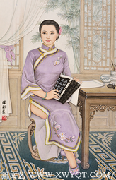 肖耀彩作品《潇湘才女》98X63cm 2005年